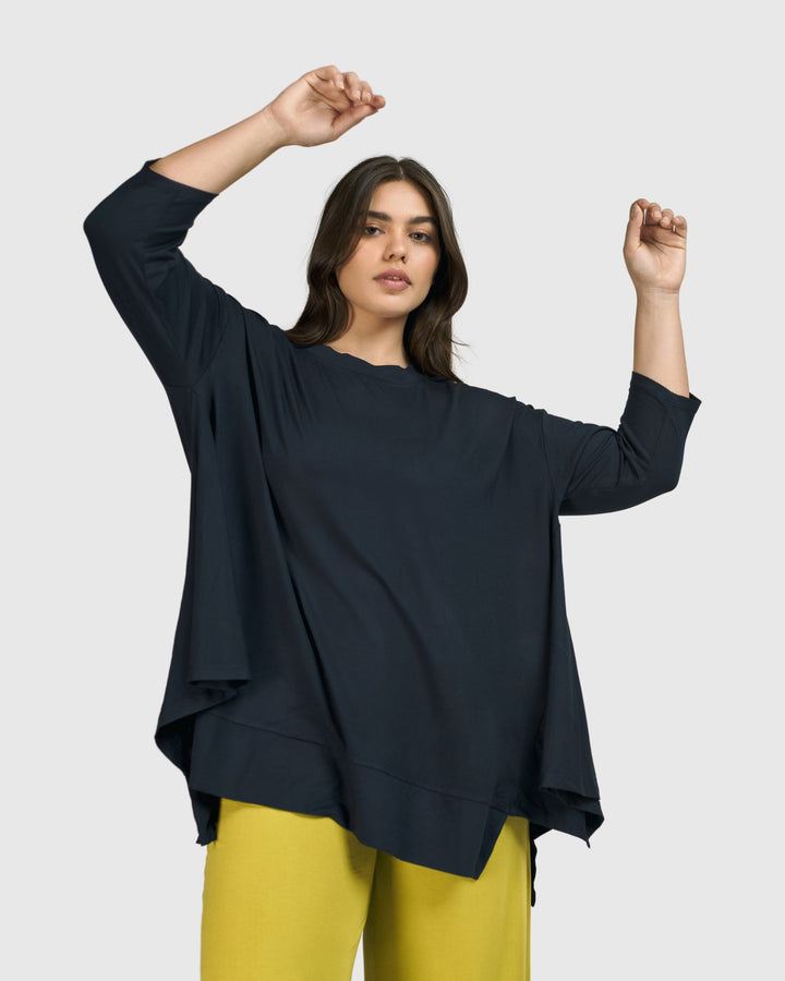 Essential Oversized Trapeze Top, Ocean