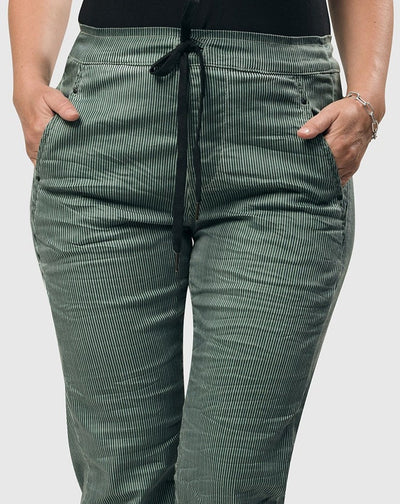 Pinstripe Iconic Stretch Jeans, Teal