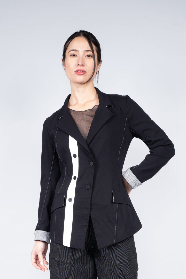 Two Tone Jacket Black White