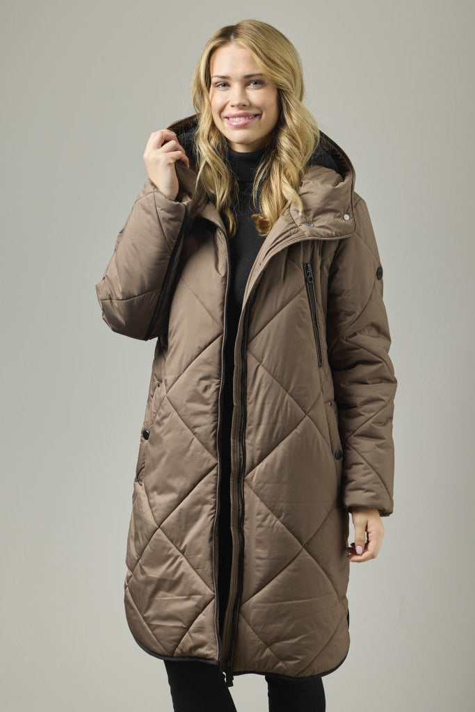 Puk Curve Hem Hood Caramel
