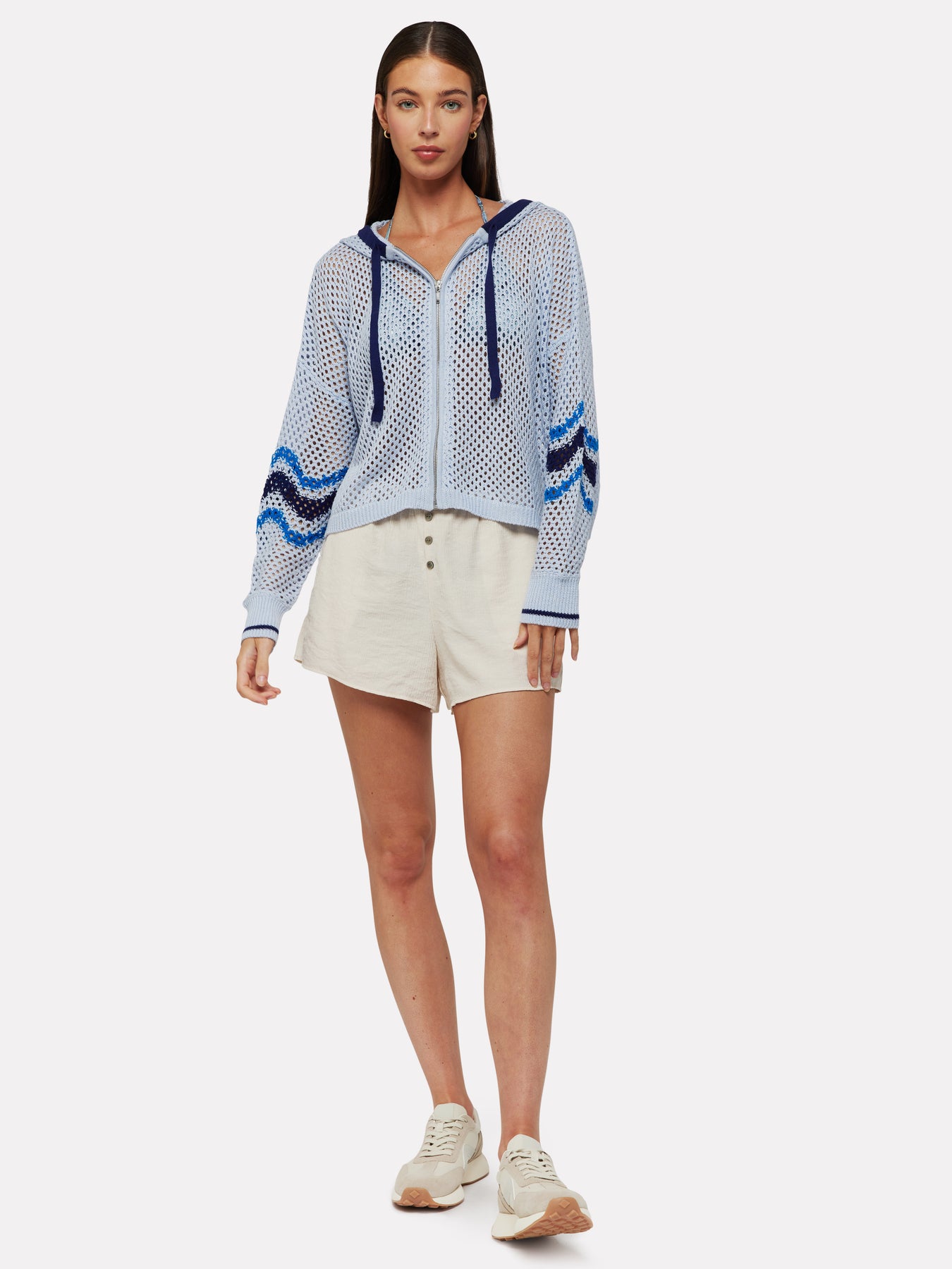 Pointelle Hood Sweater Fresh Blue – Just Perfect Collection Online