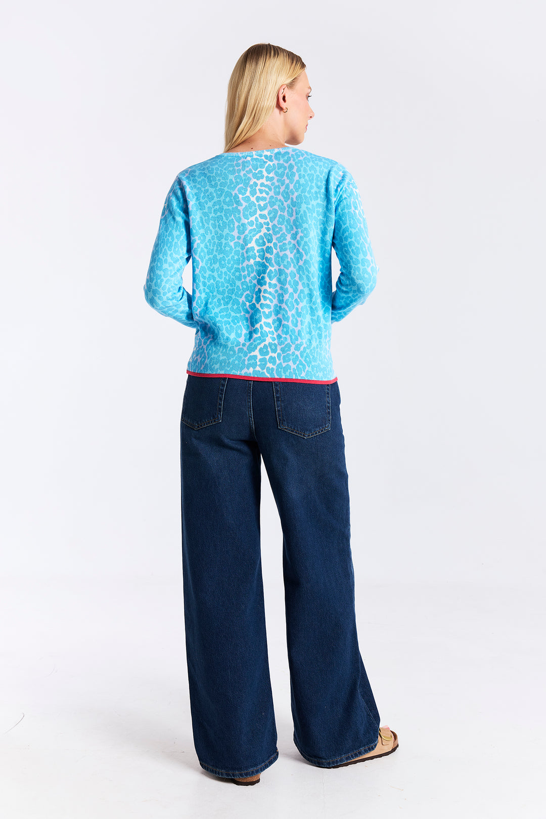 Lyra Leopard Cardigan Blue