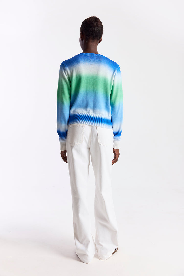 Blurred Stripe Crew Blue