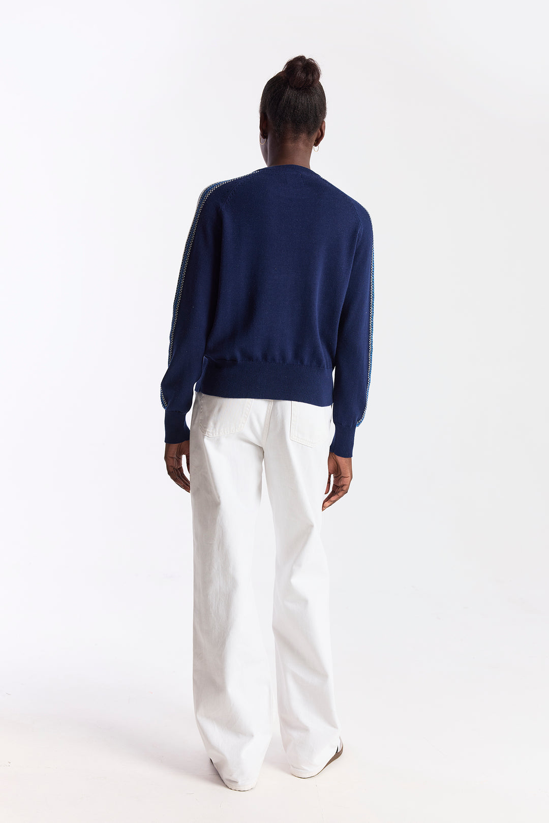 Geo Sleeve Crewneck Navy/Azul