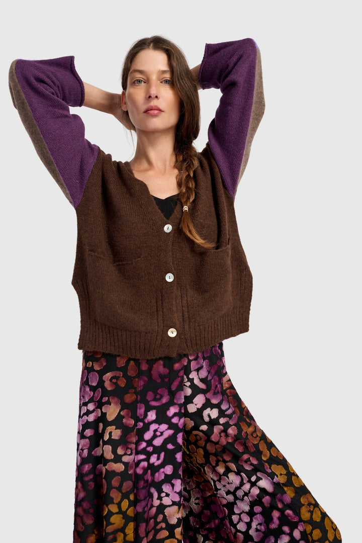 Color block Mixed Cardigan