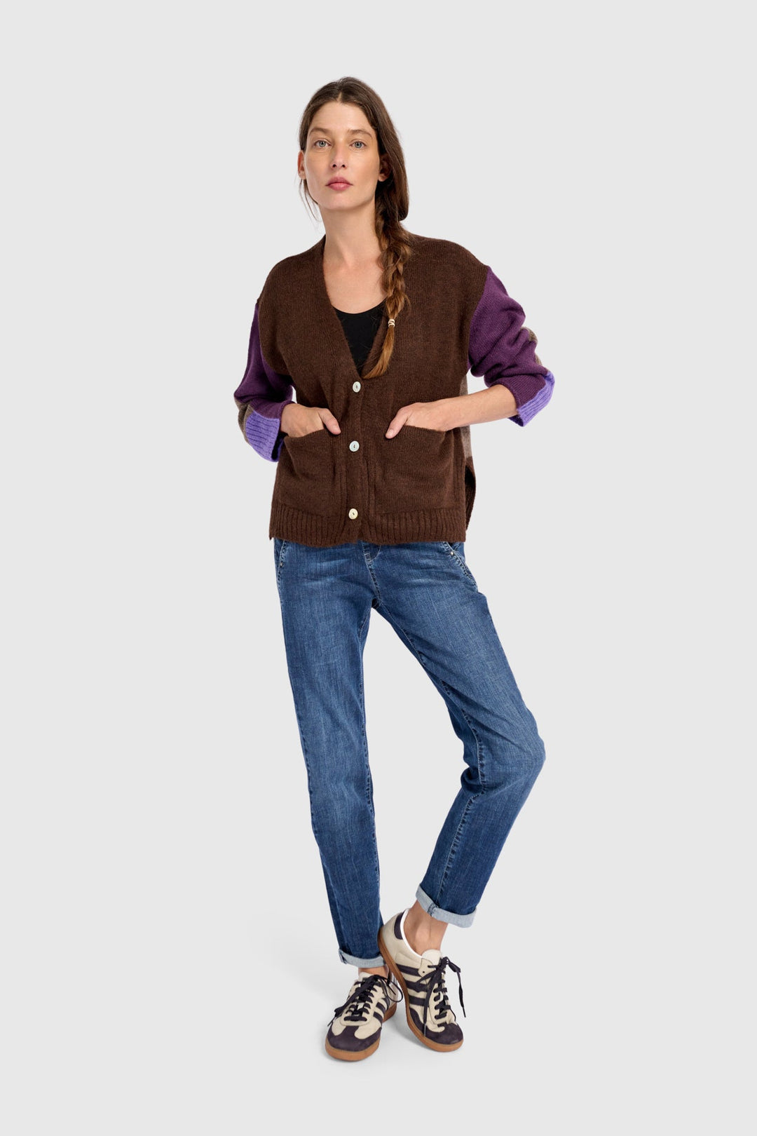Color block Mixed Cardigan