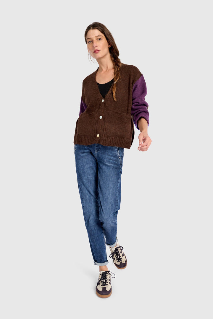 Color block Mixed Cardigan