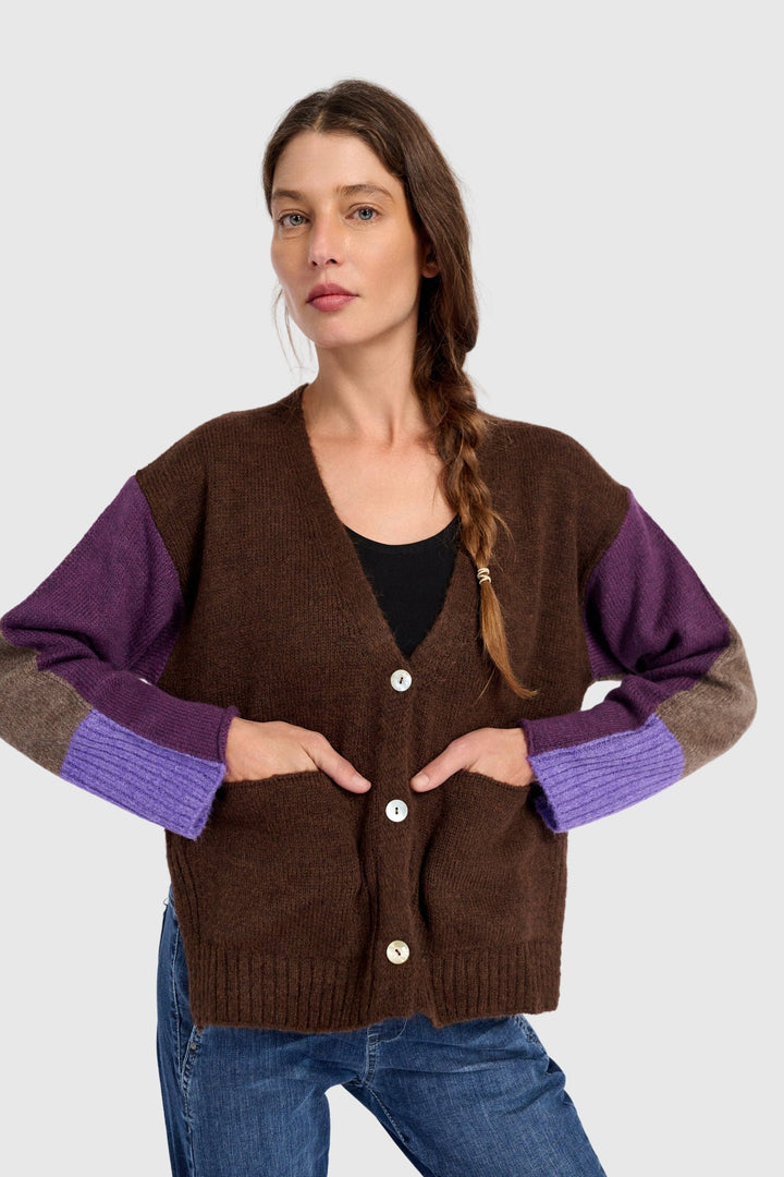 Color block Mixed Cardigan