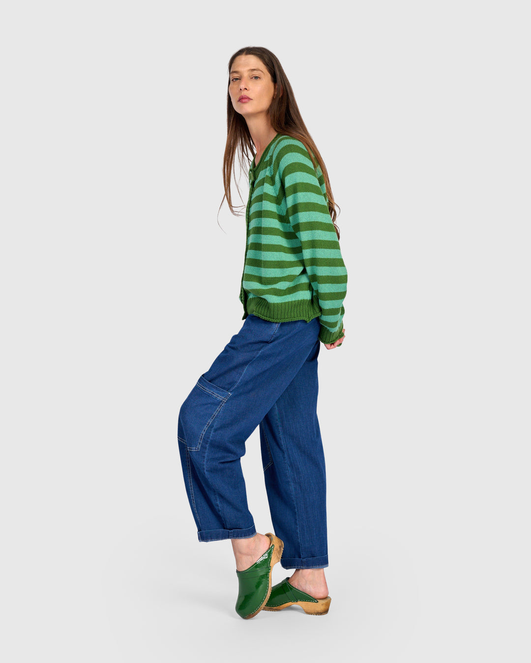 Stripe Cardigan Green