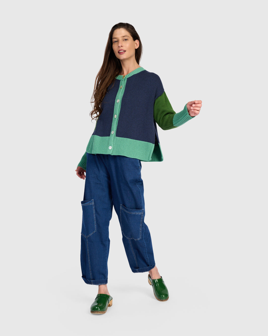 Color Block Cardigan Mix