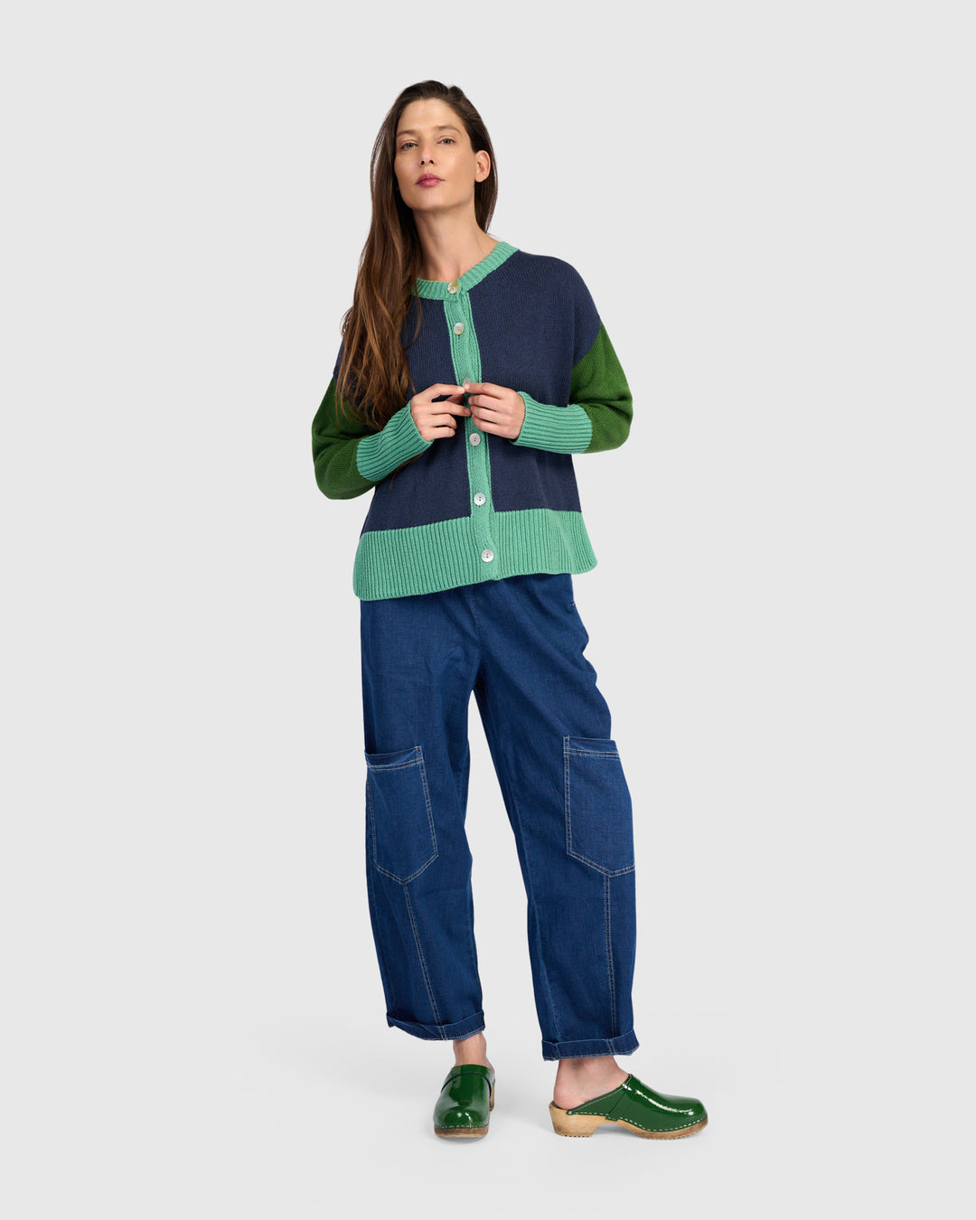 Color Block Cardigan Mix