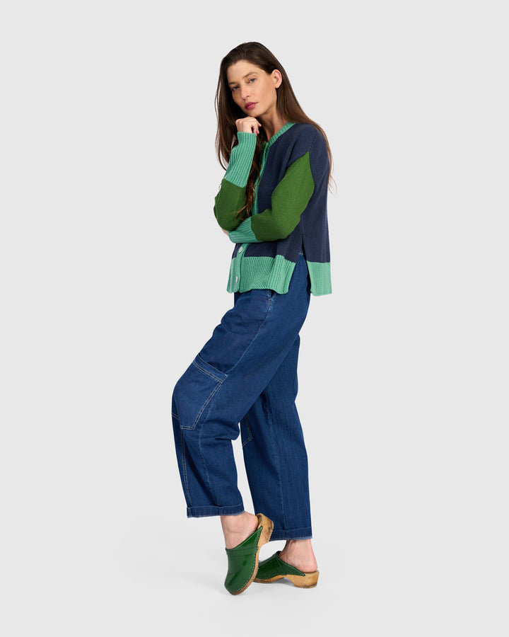 Color Block Cardigan Mix