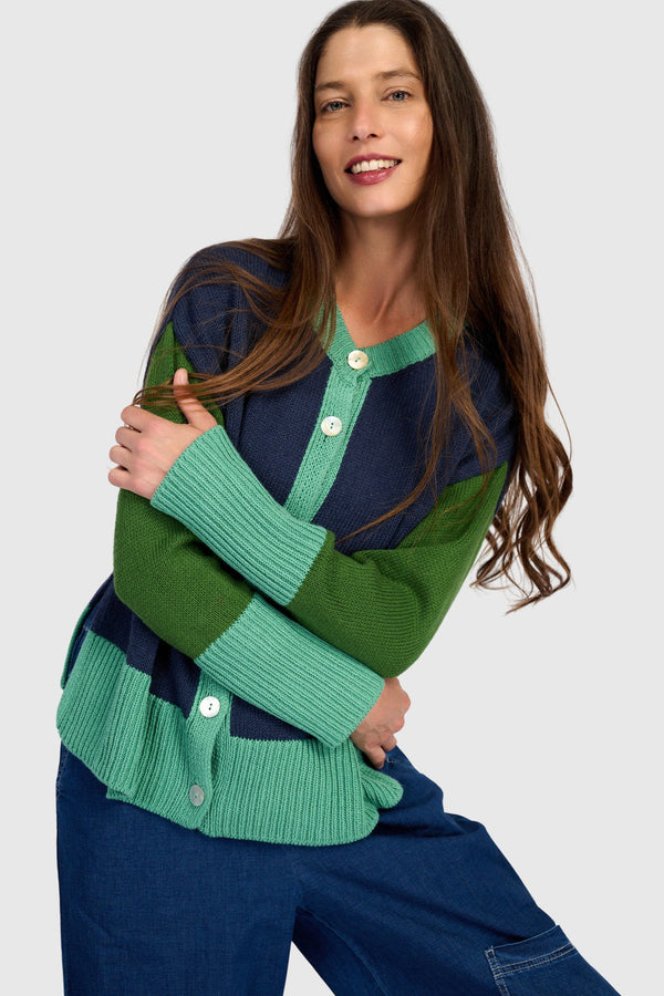 Color Block Cardigan Mix