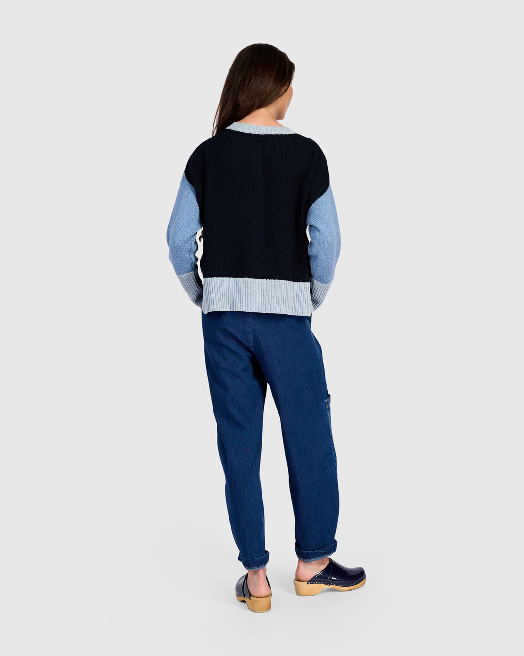 Color Block Cardigan Navy