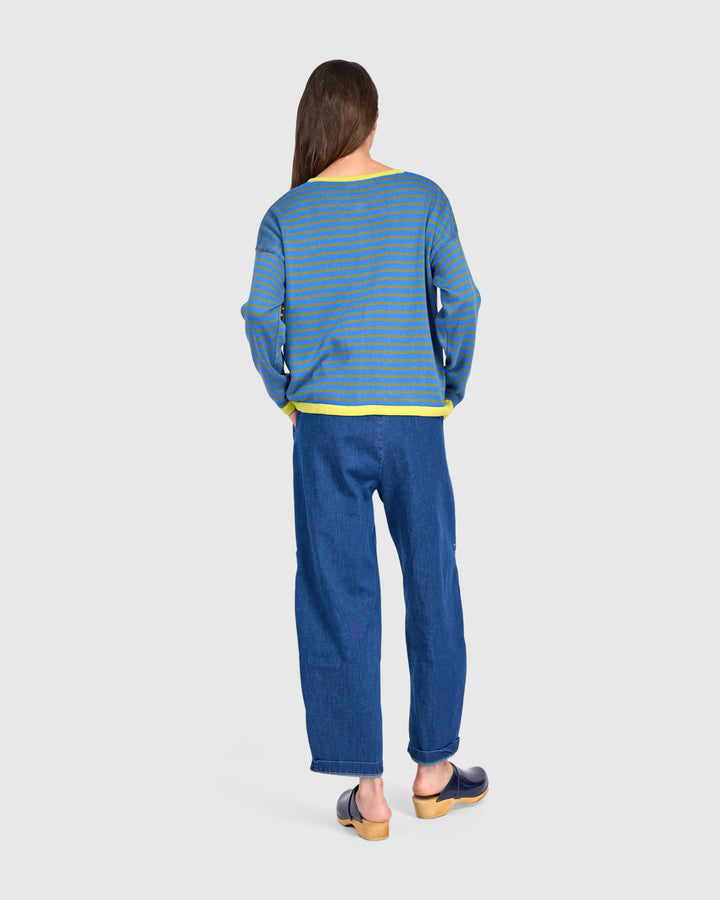 Shadow Stripe Cardigan Indigo