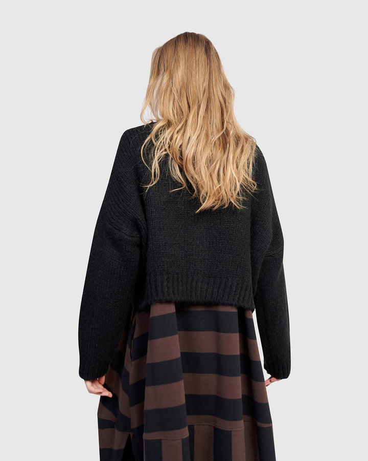 Trucker Cardigan - Black
