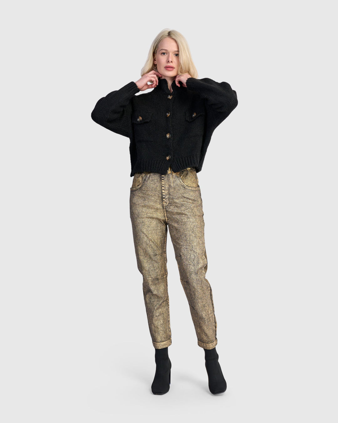 Trucker Cardigan - Black