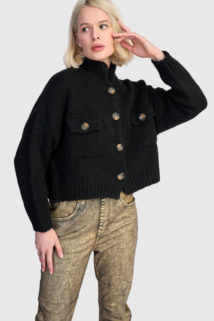 Trucker Cardigan - Black