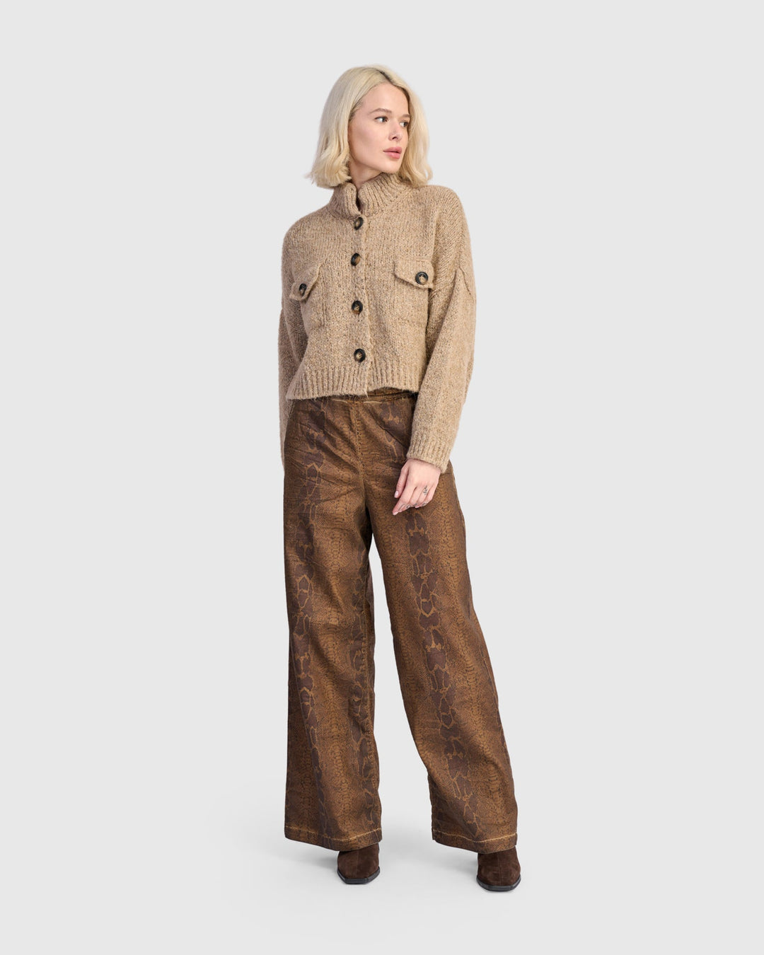 Trucker Cardigan, Sand