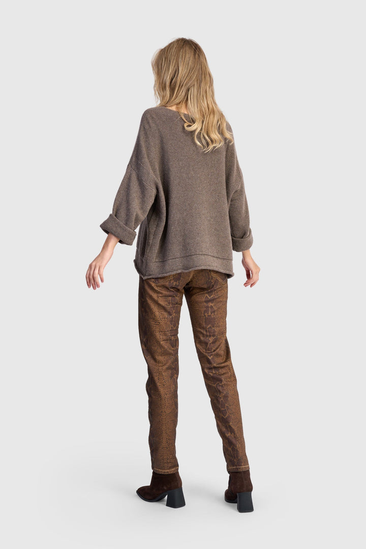 Basic Pullover Sweater, Brown