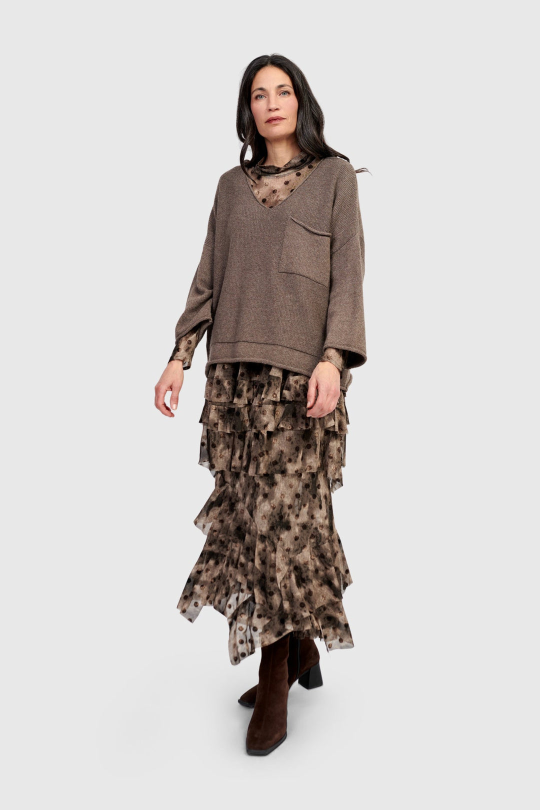 Basic Pullover Sweater, Brown
