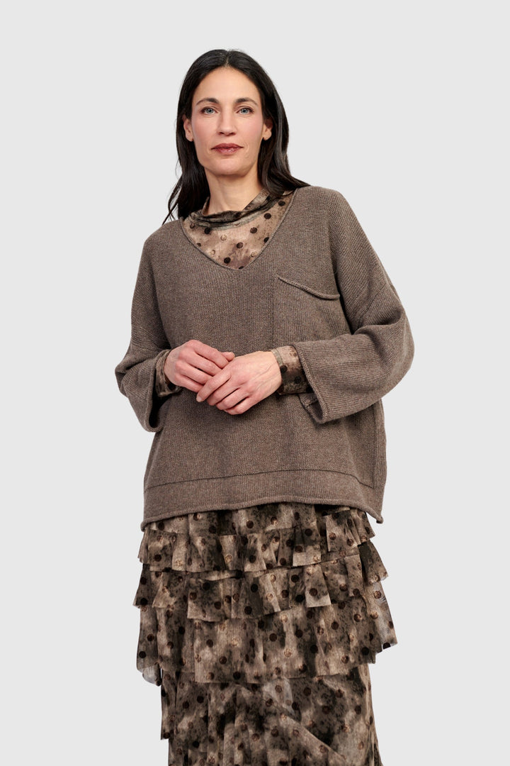 Basic Pullover Sweater, Brown