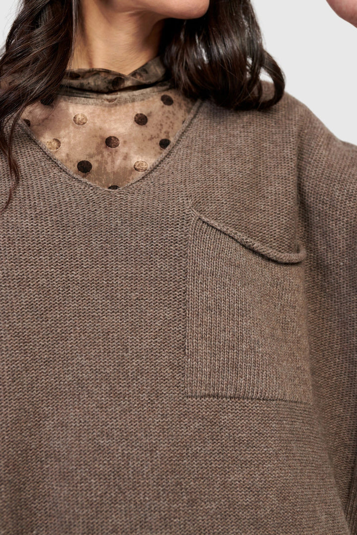 Basic Pullover Sweater, Brown