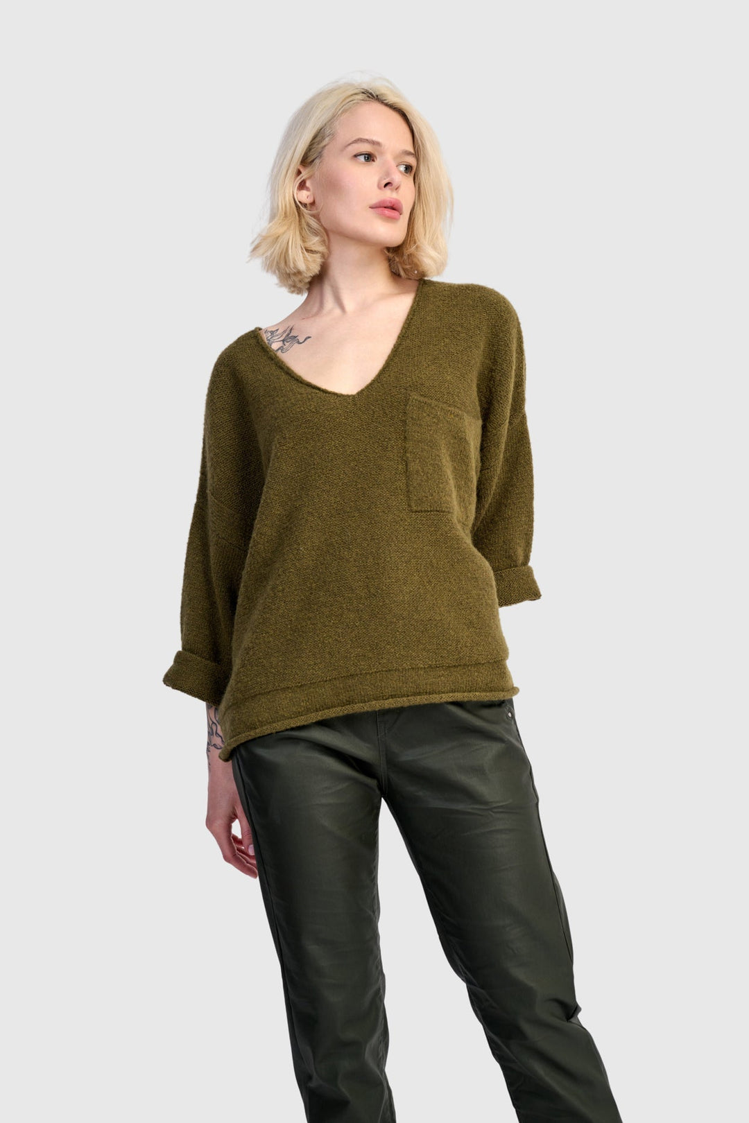 Basis Pullover Sweater, Khaki