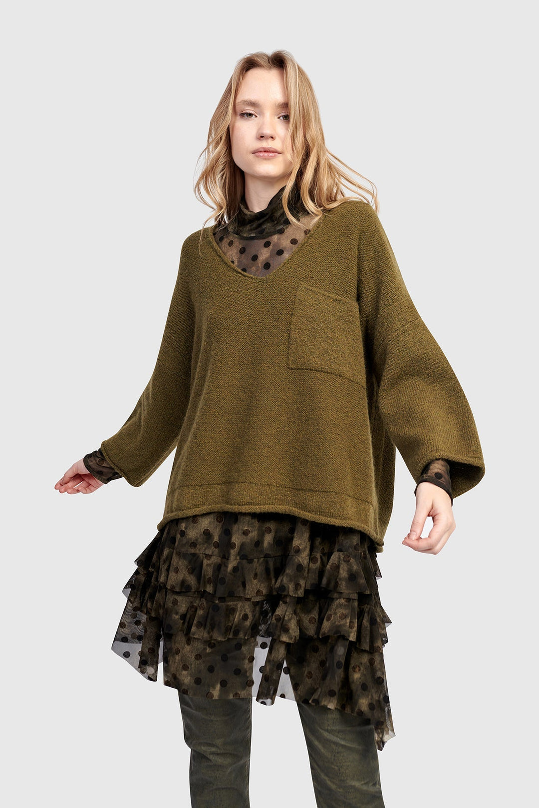Basis Pullover Sweater, Khaki