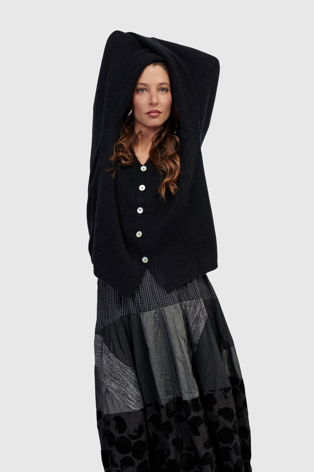 Chacha Reversible Cardigan, Black