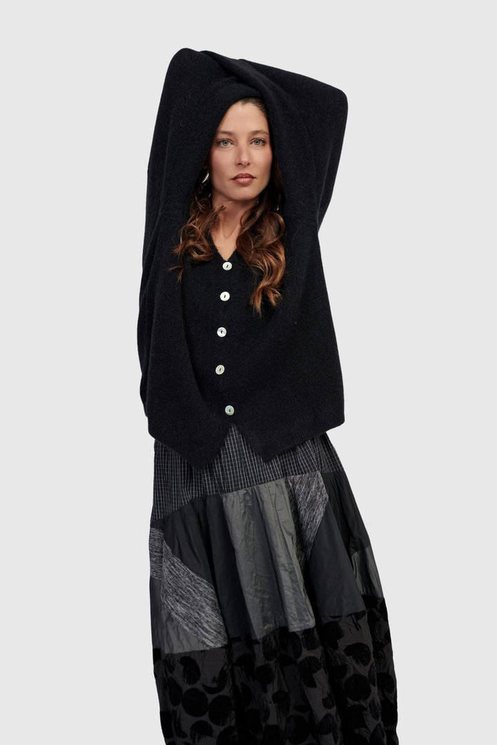 Chacha Reversible Cardigan, Black