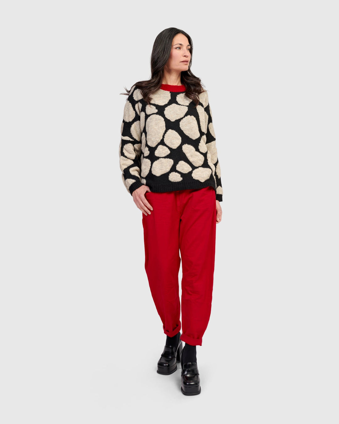 Weekend Boyfriend Jogger Jeans - Red
