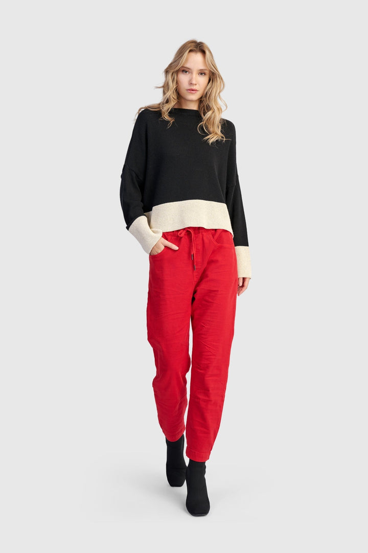 Vista Block Sweater, Cream