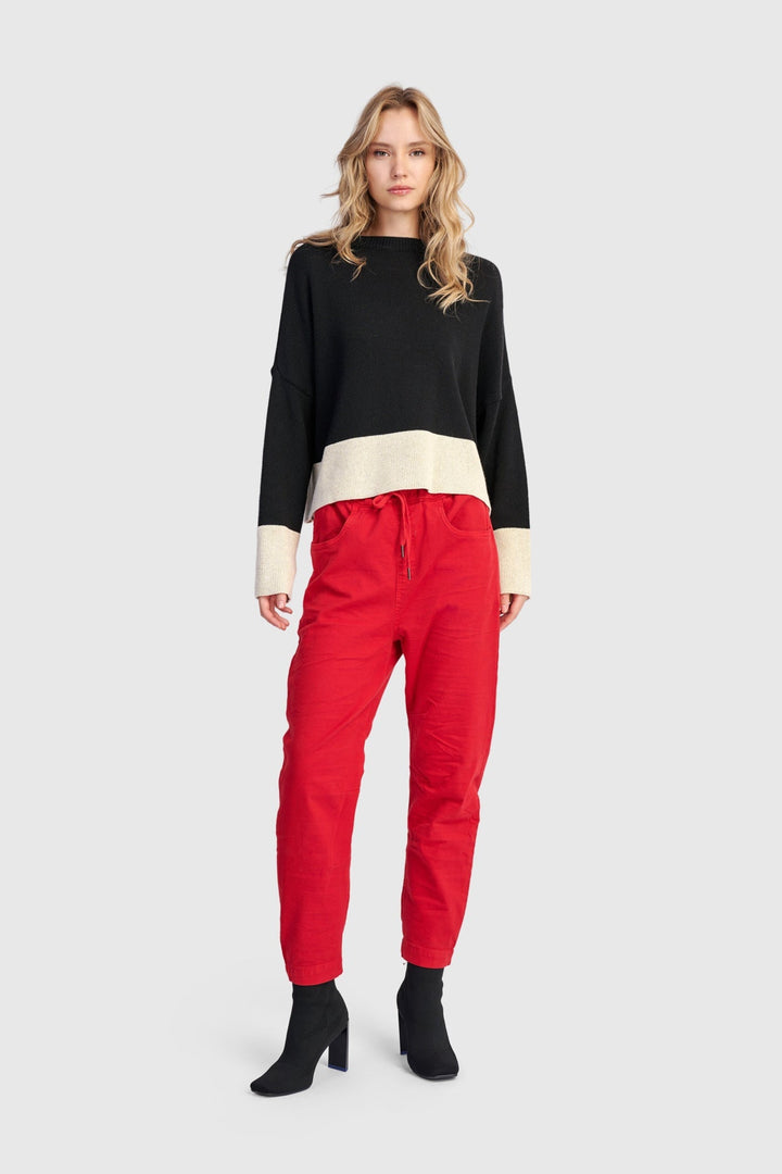 Vista Block Sweater, Cream