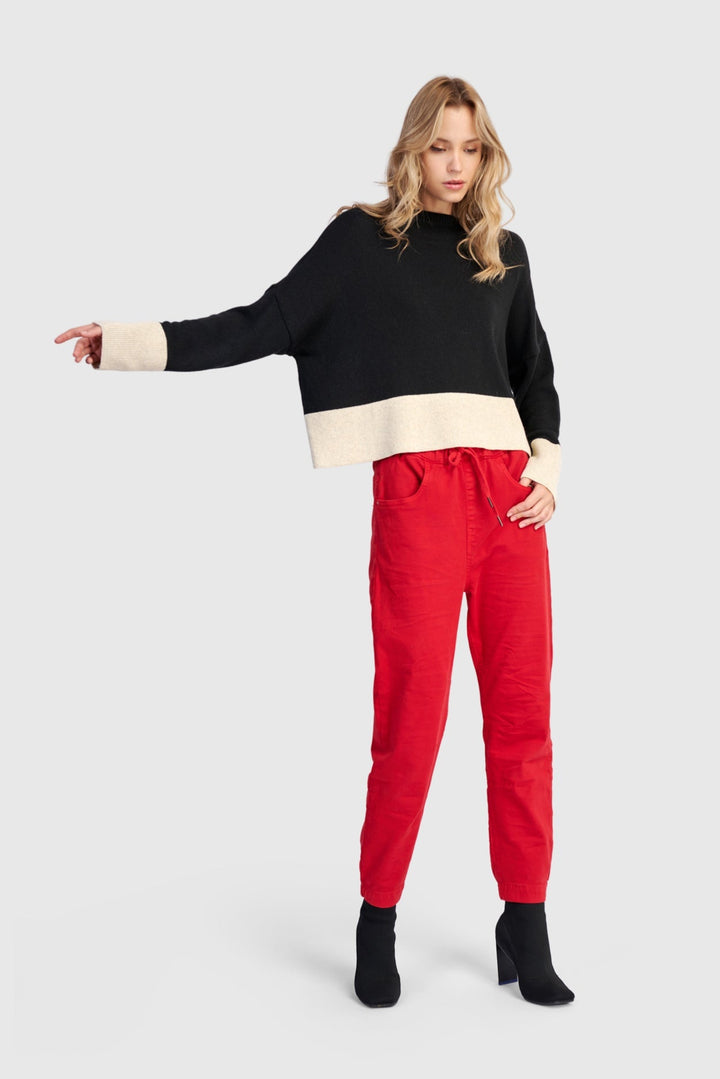 Weekend Boyfriend Jogger Jeans - Red