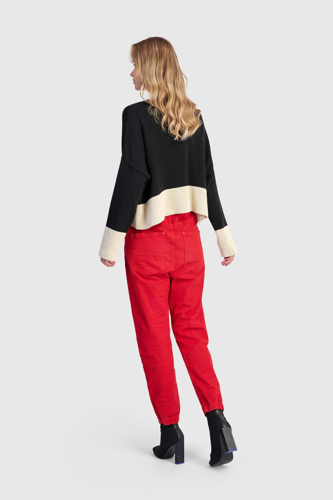 Vista Block Sweater, Cream