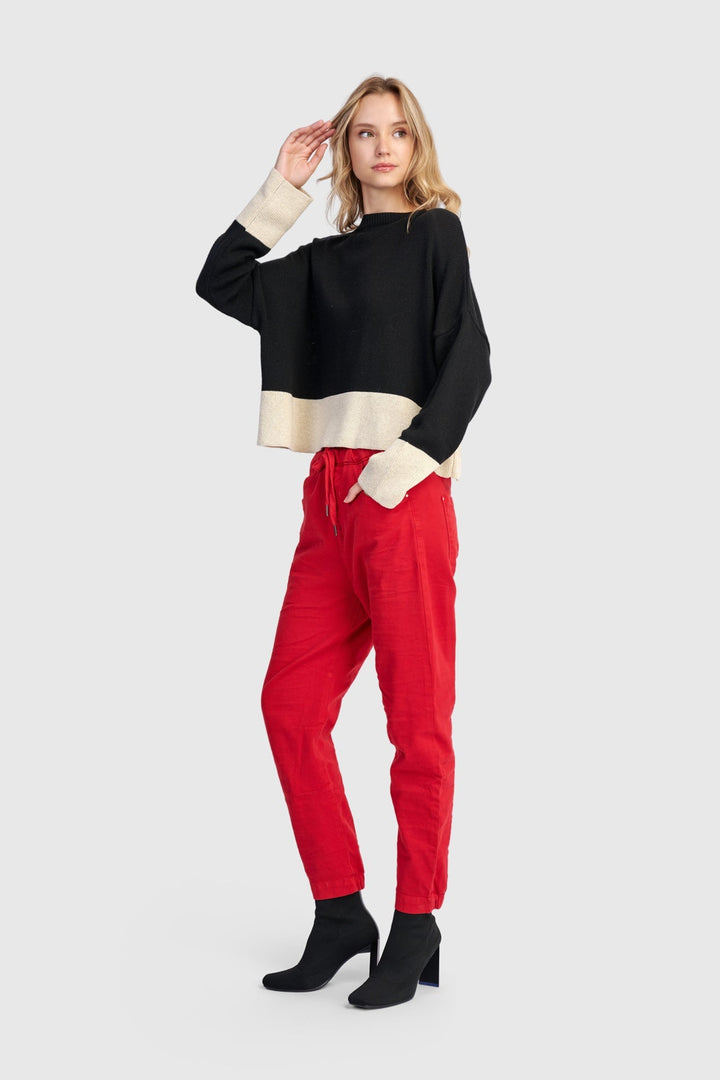 Vista Block Sweater, Cream