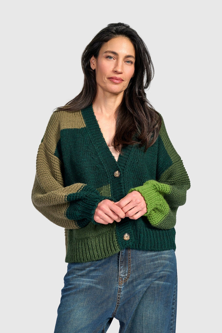 Carnival Chunky Cardigan, Pine