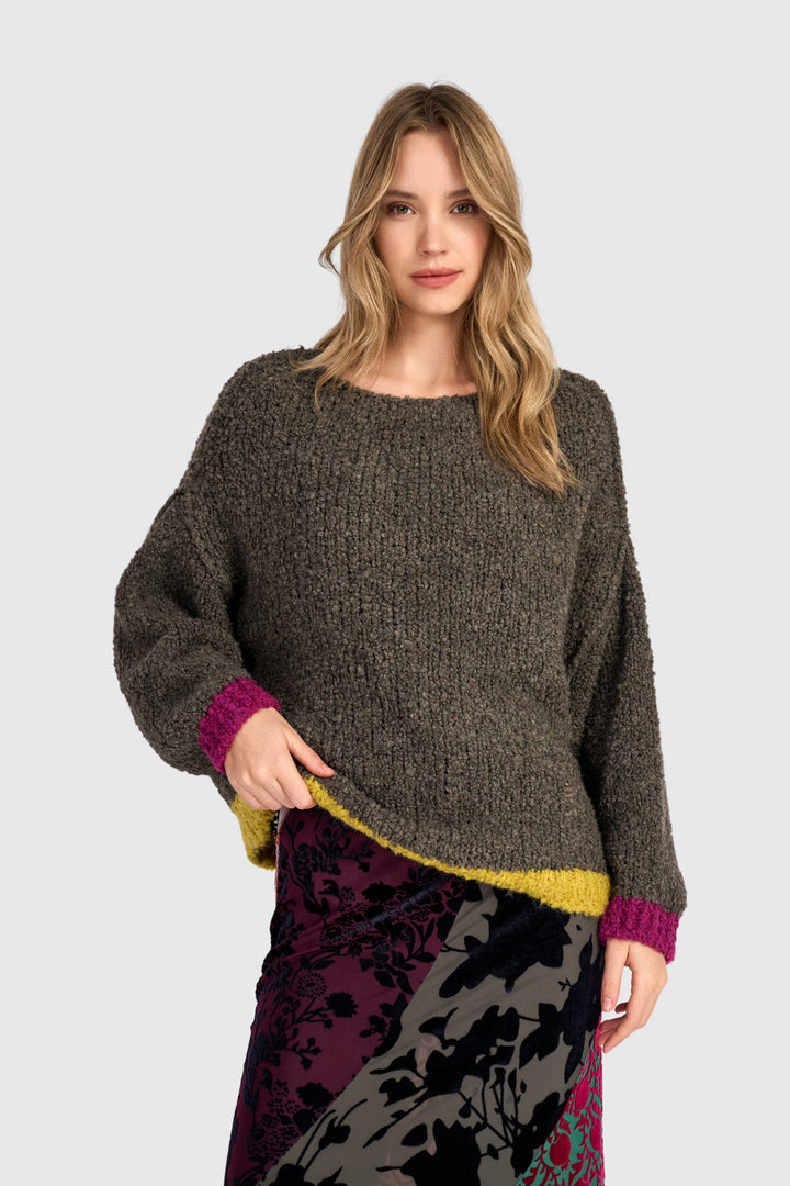 Riff Boucle Sweater, Brown
