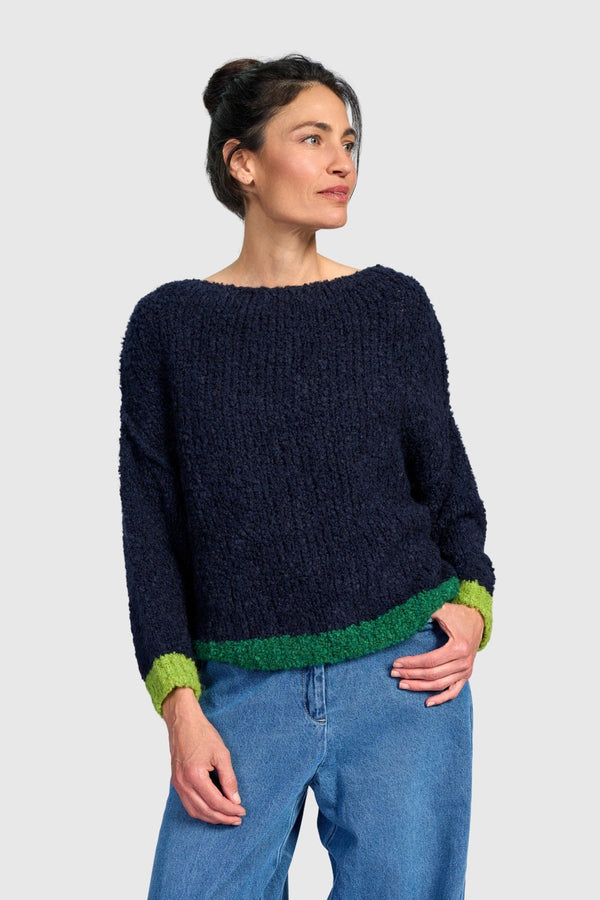 Riff Boucle Sweater, Navy