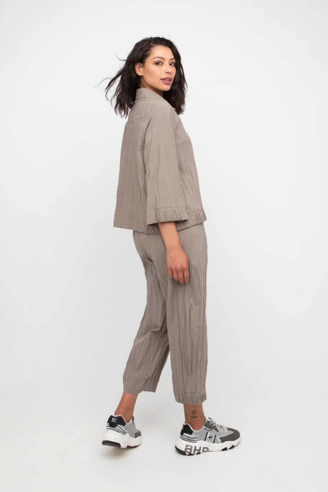Crinkle Crop Pant Olive