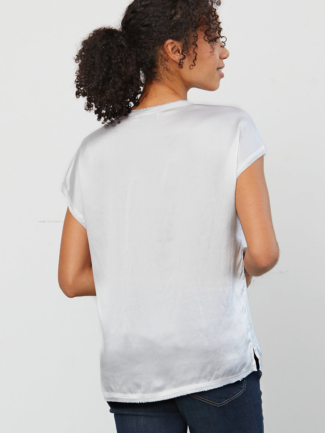 V Neck Silk Top