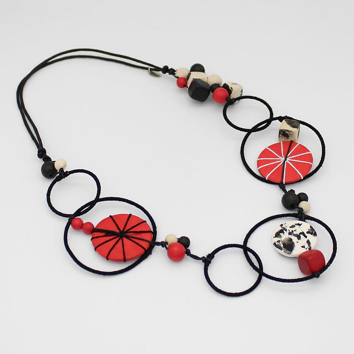 Red Hayden Disk Necklace