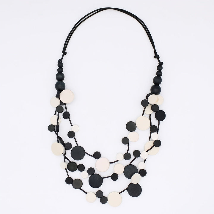 Black and White Multi Strand Millie Necklace