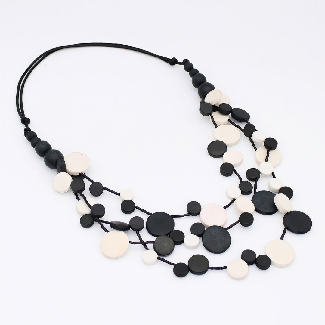 Black and White Multi Strand Millie Necklace
