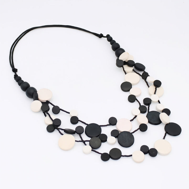 Black and White Multi Strand Millie Necklace