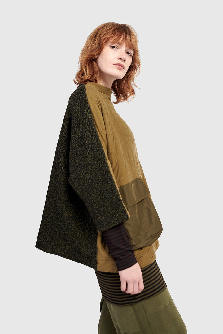 Urban Sah Quilted Pullover, Khaki
