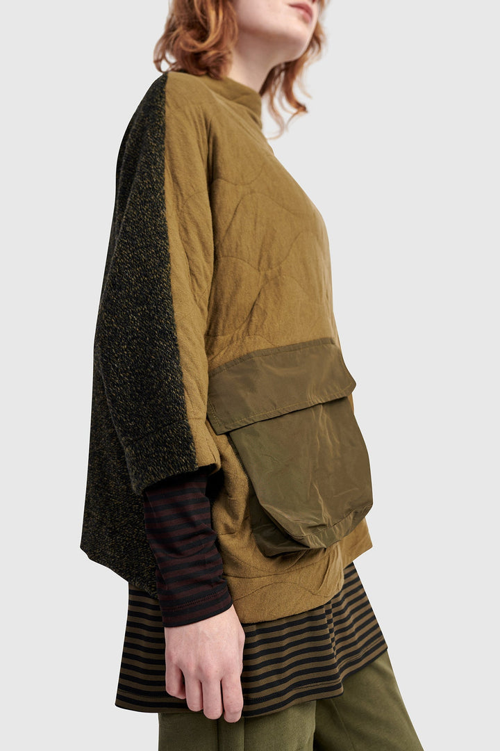Urban Sah Quilted Pullover, Khaki