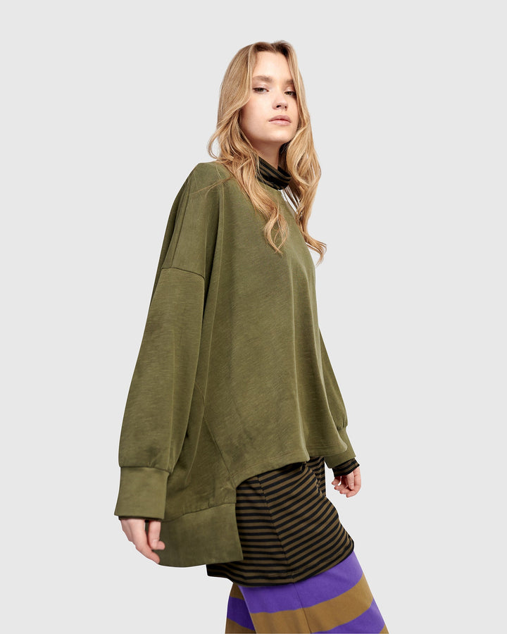 Urban Kasbah Crewneck Top, Olive