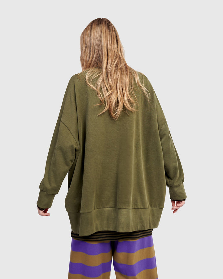 Urban Kasbah Crewneck Top, Olive